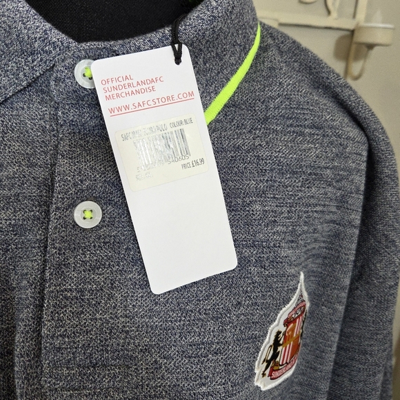 ⭐️Sunderland A.F.C. Gray Polo Shirt with Neon Accents size XXL - Picture 4 of 5